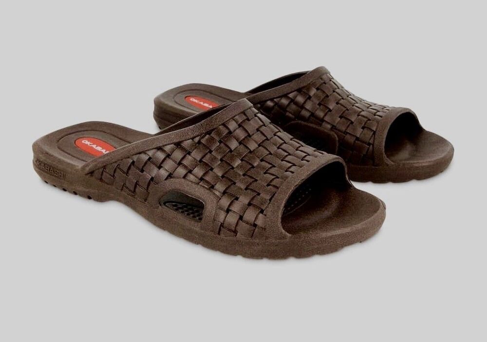 OKABASHI Men's Torino Brown Sandals Slides - Sz Large (8 - 8.5) - New With Tags